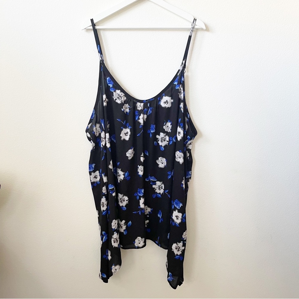 TORRID Floral Print Asymmetrical Sleeveless Blouse Top